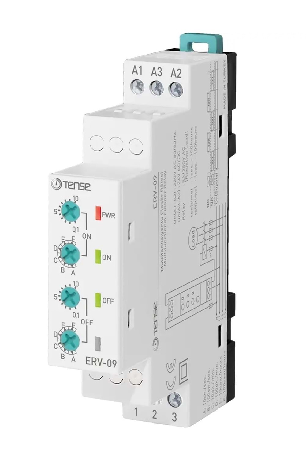 Multifonksiyonlu Flaşör Rölesi DIN III Kutu