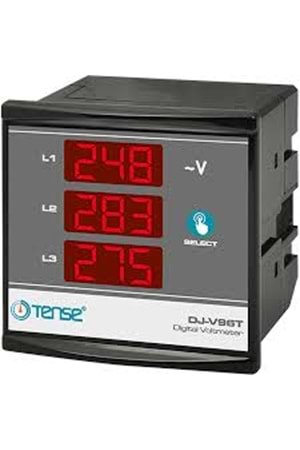 Dijital 3 Faz Voltmetre 5V - 500V AC (50/60 Hz) 96x96mm