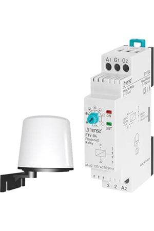 Fotosel Rölesi, 1 - 10 Lux ayarlı, 5A / 250V AC röle çıkışlı, DIN Kutu
