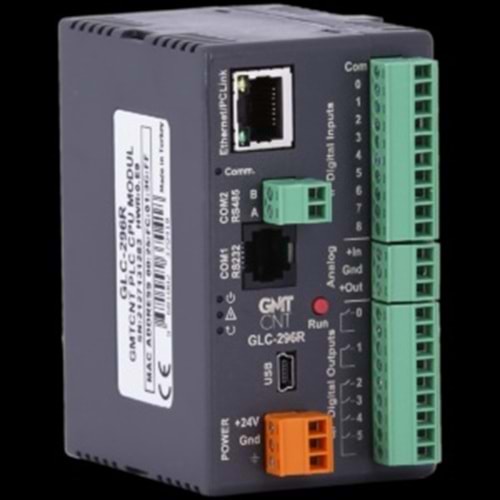 9 Dijital Giriş, 6 Kanal (5A @ 250 VAC) Röle Çıkış, 1 Analog Giriş, 1 Analog Çıkış