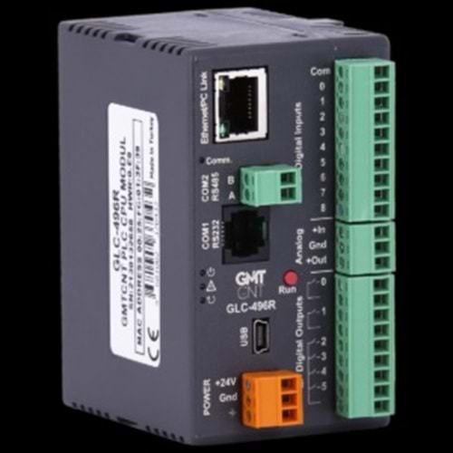 9 Dijital Giriş, 6 Kanal (5A @ 250 VAC) Röle Çıkış, 1 Analog Giriş, 1 Analog Çıkış, RTC, WMI,GMT Scada