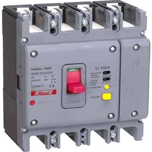 HİMEL Yangın Korumalı Kom.Şalter.4P B 400A 100/300/500mA (Açtırma Bobini Montajlı)