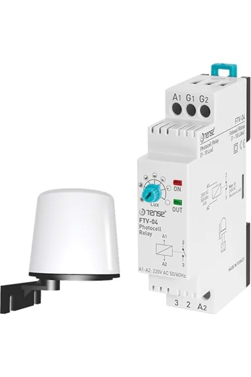 Fotosel Rölesi, 1 - 10 Lux ayarlı, 5A / 250V AC röle çıkışlı, DIN Kutu