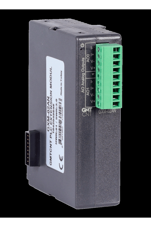 2 Kanal 0-10 VDC, 0-20 mA, 4-20 mA analog çıkış (14 bit Çözünürlük)