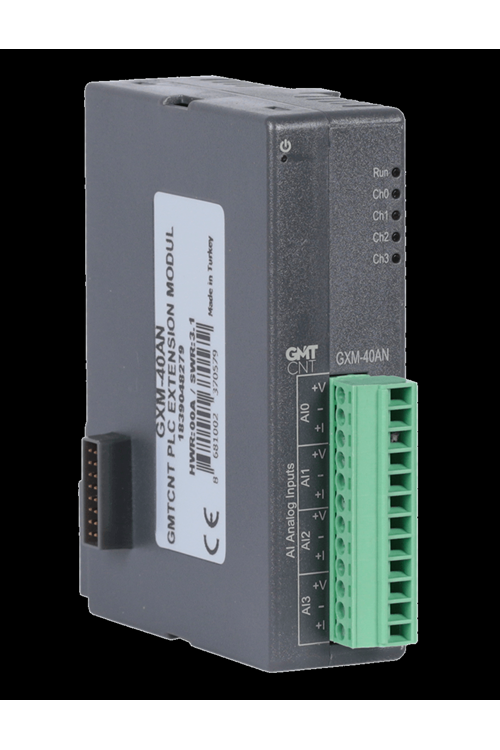 4 Kanal 0-10 VDC, 0-20 mA, 4-20 mA analog giriş (14 bit Çözünürlük)