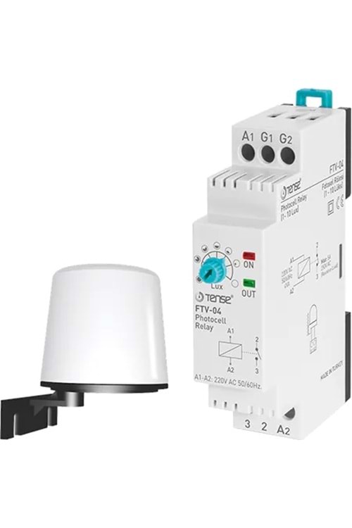 Fotosel Rölesi, 1 - 10 Lux ayarlı, 5A / 250V AC röle çıkışlı, DIN Kutu